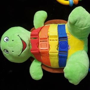 BUCKLE TOYS Bucky Turtle Plushie - Numbers - Shapes - Buckles - 12mo+